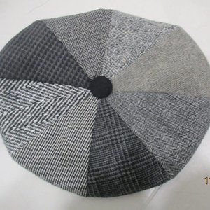 Patchwork Wool Newsboy8 Panel Applejack Cap